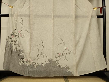平和屋着物＊夏物 訪問着 絽 草花文 正絹 逸品 未使用 AABC1870jd