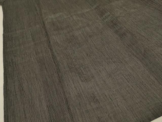 平和屋着物＊夏物　本場小千谷ちぢみ　縞　麻　逸品　AABC1872jd