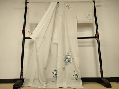 平和屋着物＊夏物 訪問着 紗 草花文 ロング丈 正絹 逸品 AABC1875jd