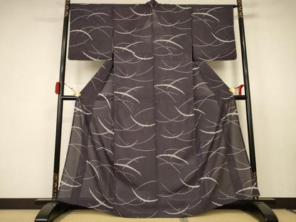 平和屋着物＊夏物 小紋 絽 雪芝文 正絹 逸品 AABC1876jd
