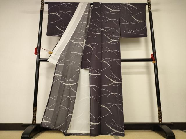 平和屋着物＊夏物 小紋 絽 雪芝文 正絹 逸品 AABC1876jd