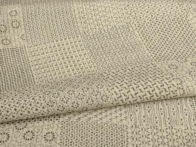 平和屋着物＊夏物 小紋 縦絽 市松文様 正絹 逸品 AABC1877jd