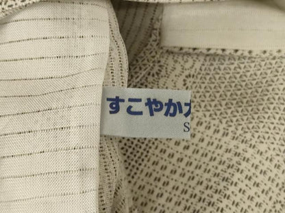 平和屋着物＊夏物 小紋 縦絽 市松文様 正絹 逸品 AABC1877jd