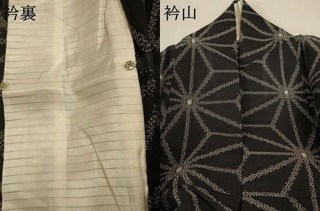 平和屋着物＊夏物 紗紬 麻の葉文様 正絹 逸品 AABC1879jd