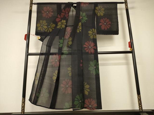 平和屋着物＊夏物 本場大島紬 夏大島 舞花文 正絹 逸品 未使用 AABC1884jd
