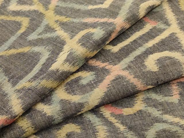 平和屋着物＊夏物 本場小千谷ちぢみ 幾何学文様 麻 逸品 AABC1885jd