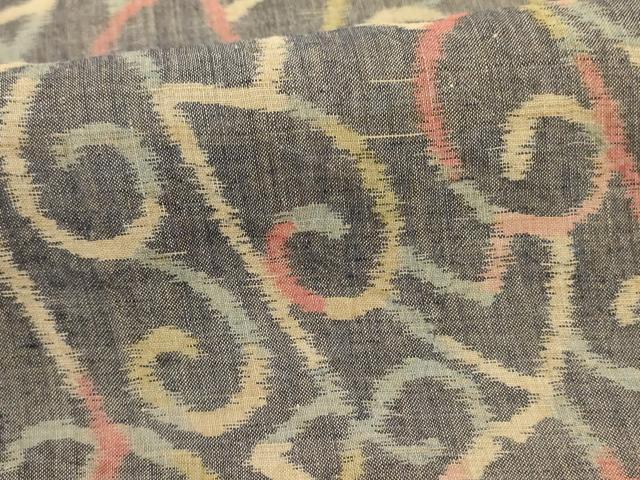 平和屋着物＊夏物 本場小千谷ちぢみ 幾何学文様 麻 逸品 AABC1885jd