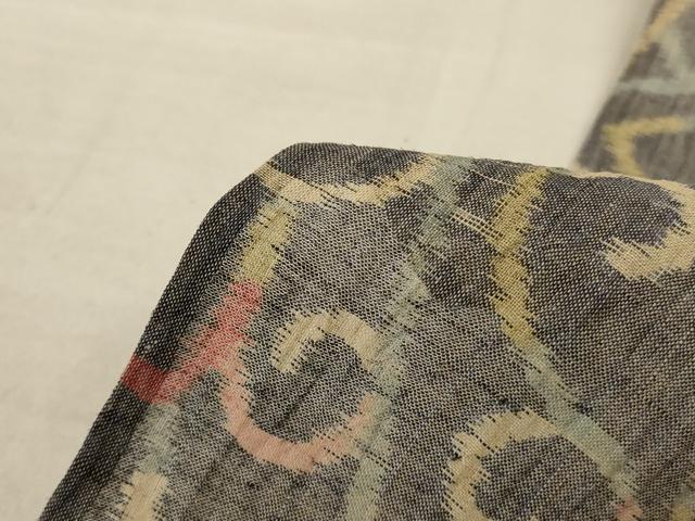 平和屋着物＊夏物 本場小千谷ちぢみ 幾何学文様 麻 逸品 AABC1885jd