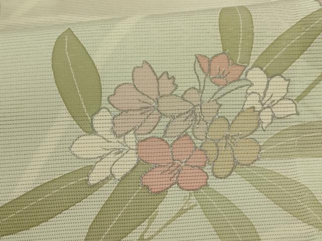 平和屋着物＊夏物 訪問着 絽 草花文 銀彩 正絹 逸品 AABC1887jd