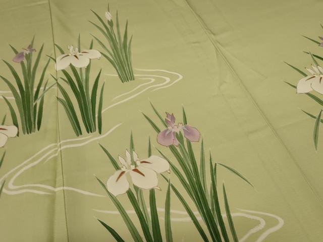 平和屋着物＊夏物 小紋 絽 草花文 金銀彩 正絹 逸品 AABC1890jd