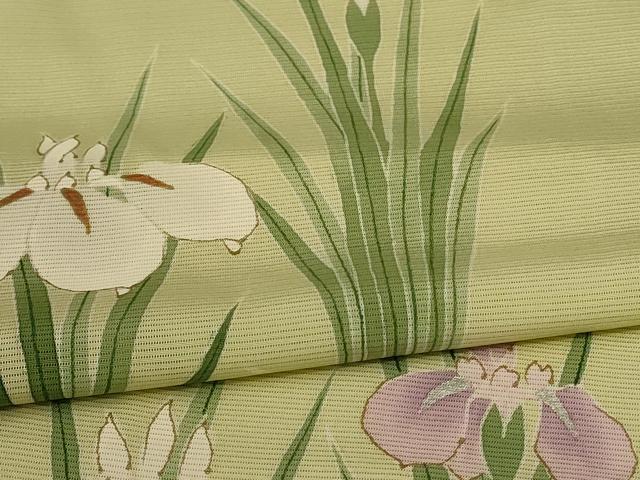 平和屋着物＊夏物 小紋 絽 草花文 金銀彩 正絹 逸品 AABC1890jd