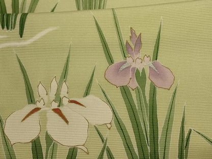 平和屋着物＊夏物 小紋 絽 草花文 金銀彩 正絹 逸品 AABC1890jd
