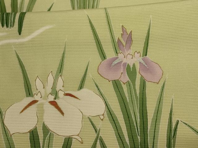 平和屋着物＊夏物 小紋 絽 草花文 金銀彩 正絹 逸品 AABC1890jd