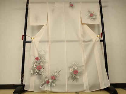 平和屋着物＊夏物 訪問着 絽 草花文 正絹 逸品 AABC1892jd