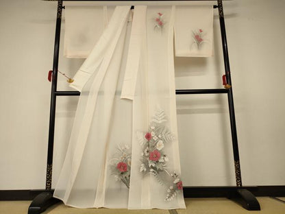 平和屋着物＊夏物 訪問着 絽 草花文 正絹 逸品 AABC1892jd