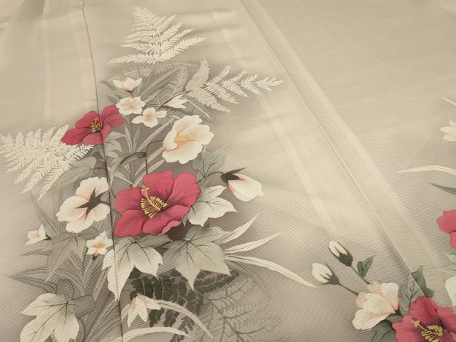 平和屋着物＊夏物 訪問着 絽 草花文 正絹 逸品 AABC1892jd