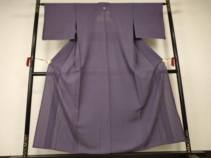 平和屋着物＊夏物 色無地 絽 葡萄鼠色 正絹 逸品 AABC1893jd
