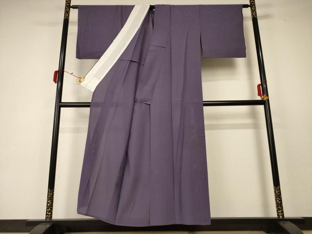 平和屋着物＊夏物 色無地 絽 葡萄鼠色 正絹 逸品 AABC1893jd