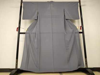 平和屋着物＊夏物 色無地 絽 桔梗鼠色 正絹 逸品 AABC1895jd