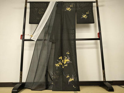 平和屋着物＊夏物 訪問着 絽 草花文 正絹 逸品 AABC1903jd