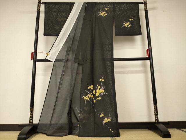平和屋着物＊夏物 訪問着 絽 草花文 正絹 逸品 AABC1903jd