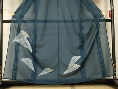 平和屋着物＊夏物 訪問着 絽 檜扇文 洗える着物 AABC1904jd