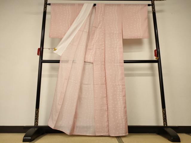 平和屋着物＊夏物 小紋 絽 花間道 洗える着物 AABC1909jd