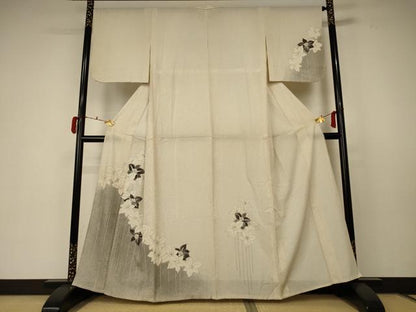 平和屋着物＊夏物 訪問着 絽 草花文 正絹 逸品 AABC1919jd