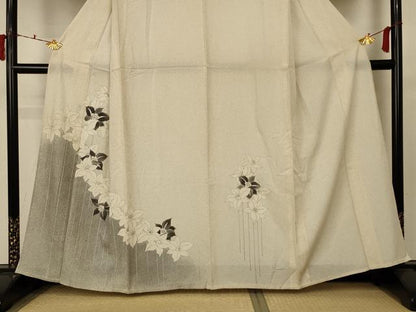 平和屋着物＊夏物 訪問着 絽 草花文 正絹 逸品 AABC1919jd
