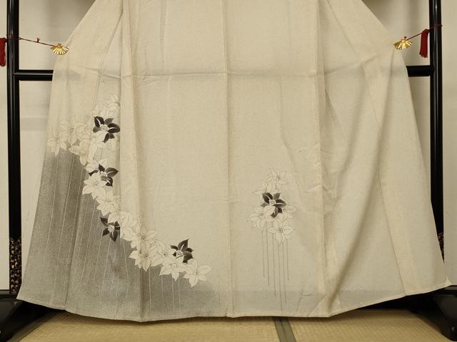 平和屋着物＊夏物 訪問着 絽 草花文 正絹 逸品 AABC1919jd