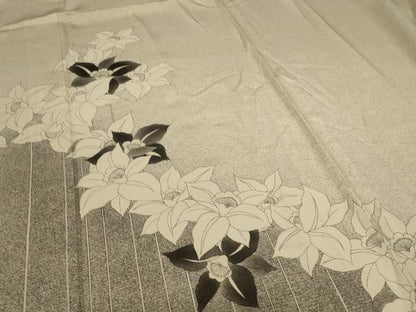 平和屋着物＊夏物 訪問着 絽 草花文 正絹 逸品 AABC1919jd