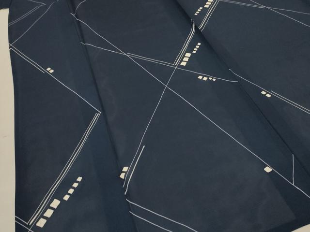 平和屋着物＊夏物 小紋 絽 幾何学文様 正絹 逸品 AABC1920jd
