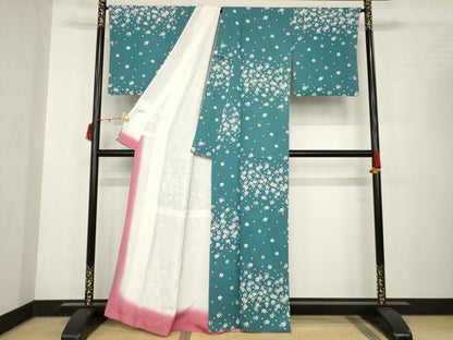 平和屋着物●訪問着　舞桜文　正絹　逸品　AABC1925ck