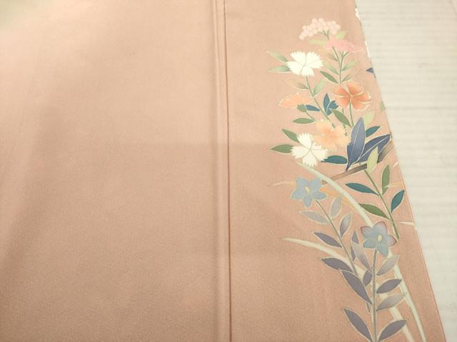 平和屋着物●豪華振袖・長襦袢(袷)セット 友禅 作家物 枝花文 暈し染め 正絹 逸品 AABC1947ck