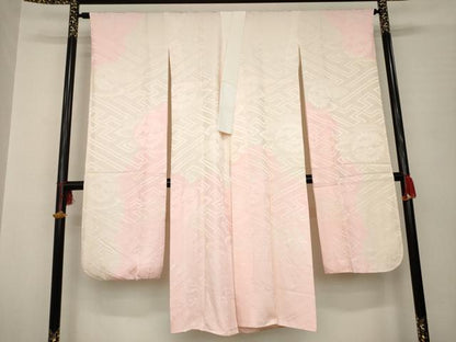 平和屋着物●豪華振袖・長襦袢(袷)セット 友禅 作家物 枝花文 暈し染め 正絹 逸品 AABC1947ck