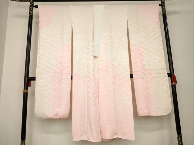 平和屋着物●豪華振袖・長襦袢(袷)セット 友禅 作家物 枝花文 暈し染め 正絹 逸品 AABC1947ck