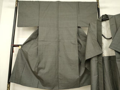 平和屋着物●男性　紬　アンサンブル　亀甲文様　正絹　逸品　AABC1954ck