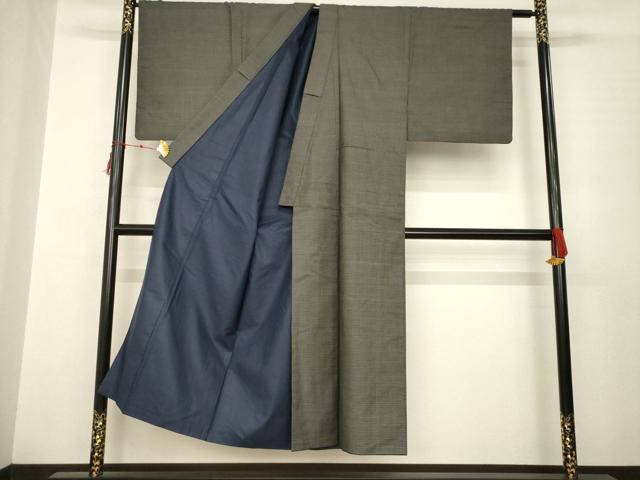 平和屋着物●男性　紬　アンサンブル　亀甲文様　正絹　逸品　AABC1954ck