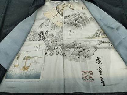 平和屋着物●男性 本場大島紬 アンサンブル 100亀甲 総詰め 正絹 逸品 未使用 AABC1958ck