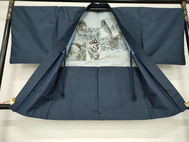 平和屋着物●男性　本場大島紬　アンサンブル　亀甲絣　正絹　逸品　AABC1959ck