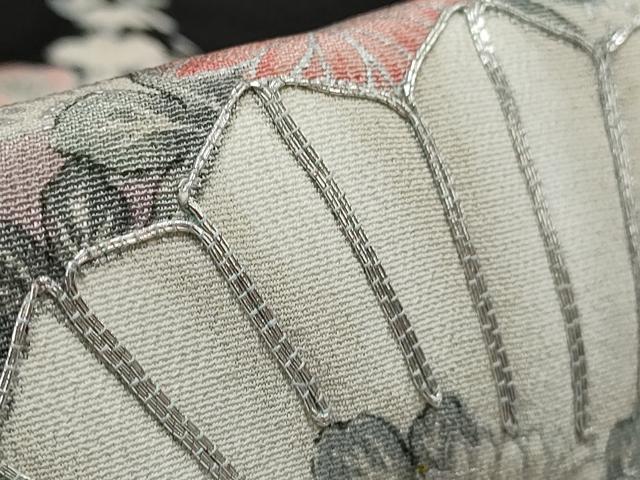 平和屋着物■豪華黒留袖　駒刺繍　雲取り扇花文　銀彩　正絹　逸品　AABC2051gw