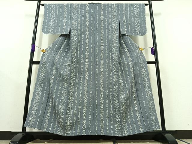 平和屋着物▽上質な小紋 単衣 飾花文 正絹 逸品 AABC2202jh