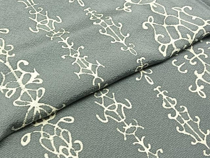 平和屋着物▽上質な小紋 単衣 飾花文 正絹 逸品 AABC2202jh