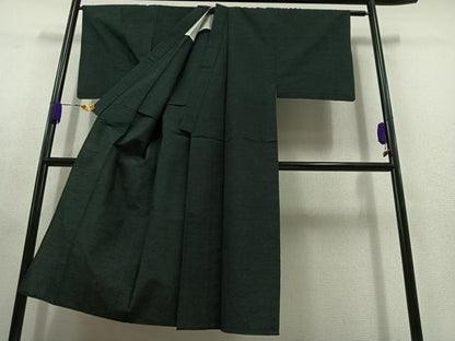 平和屋着物▽男性 紬 単衣 百入茶色 正絹 逸品 AABC2204jh