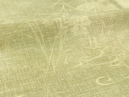 平和屋着物▽上質な紬 単衣 流水花文 正絹 逸品 AABC2206jh