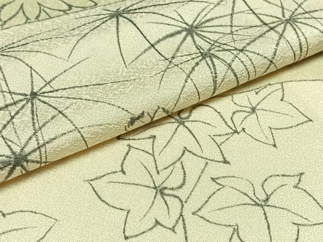 平和屋着物▽上質な小紋 単衣 手描き 風景切嵌花文 正絹 逸品 AABC2208jh