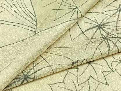 平和屋着物▽上質な小紋 単衣 手描き 風景切嵌花文 正絹 逸品 AABC2208jh