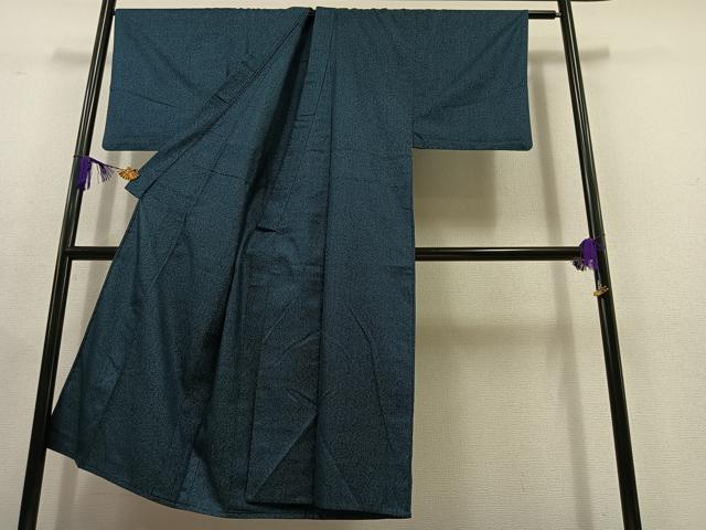 平和屋着物▽男性　紬　単衣　アンサンブル　110亀甲　総詰め　反端付き　正絹　逸品　AABC2210jh
