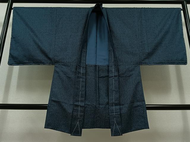 平和屋着物▽男性　紬　単衣　アンサンブル　110亀甲　総詰め　反端付き　正絹　逸品　AABC2210jh