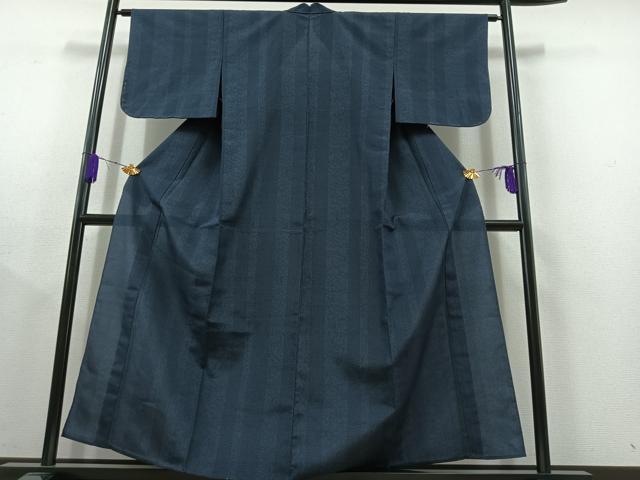 平和屋着物▽本塩沢 単衣 110亀甲 花間道 正絹 逸品 AABC2211jh